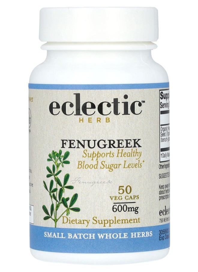 Eclectic Herb Herb Fenugreek 600 mg 50 Veg Caps 