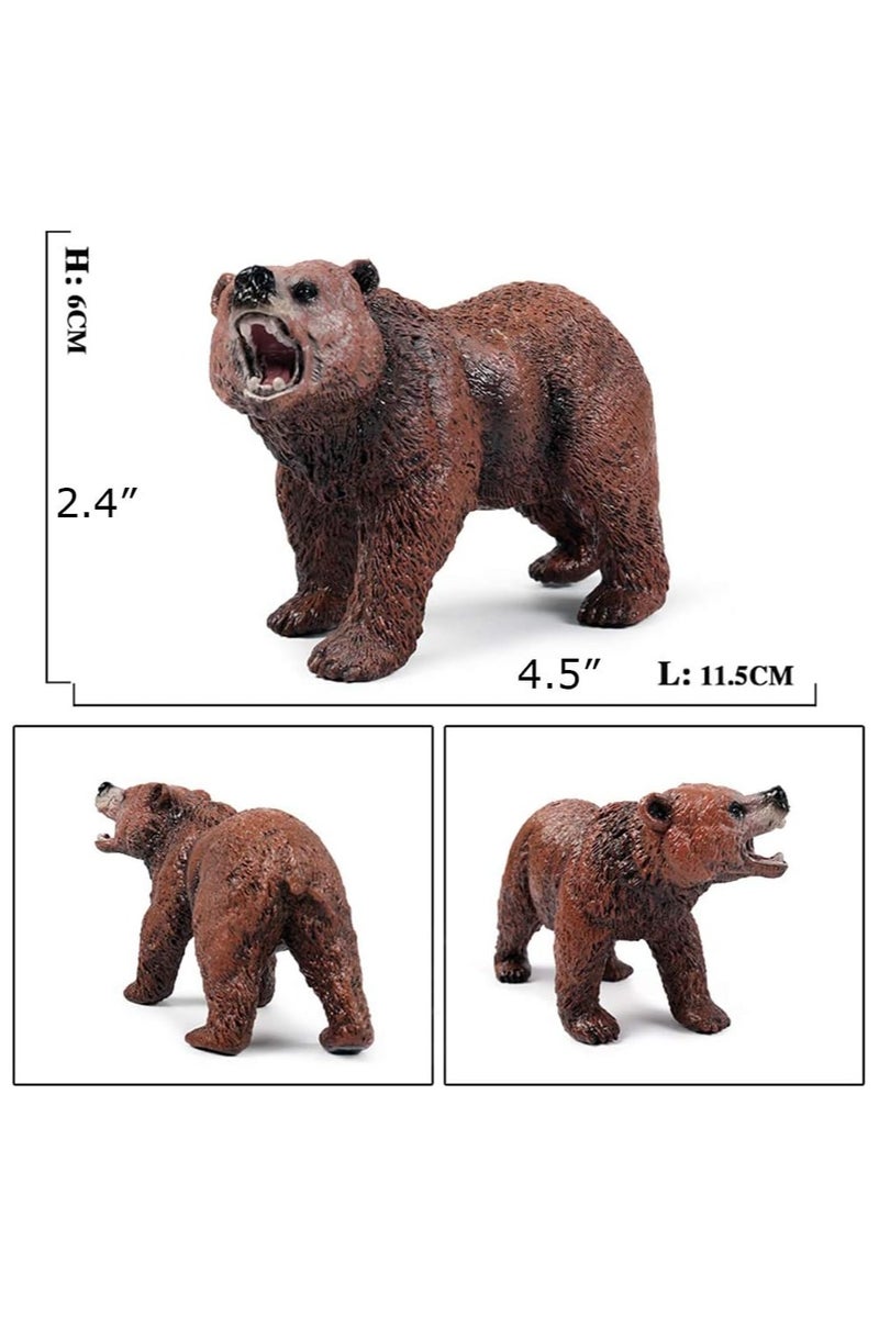 هالامودو 3 قطعة الدب البني عائلة أرقام الحيوانات , واقعية الدب البني لعبة مجموعة, الزينات الحيوانية البرية, غابة حديقة حيوانات ألعاب المعرفية, هدايا عيد ميلاد الأطفال - Image 2