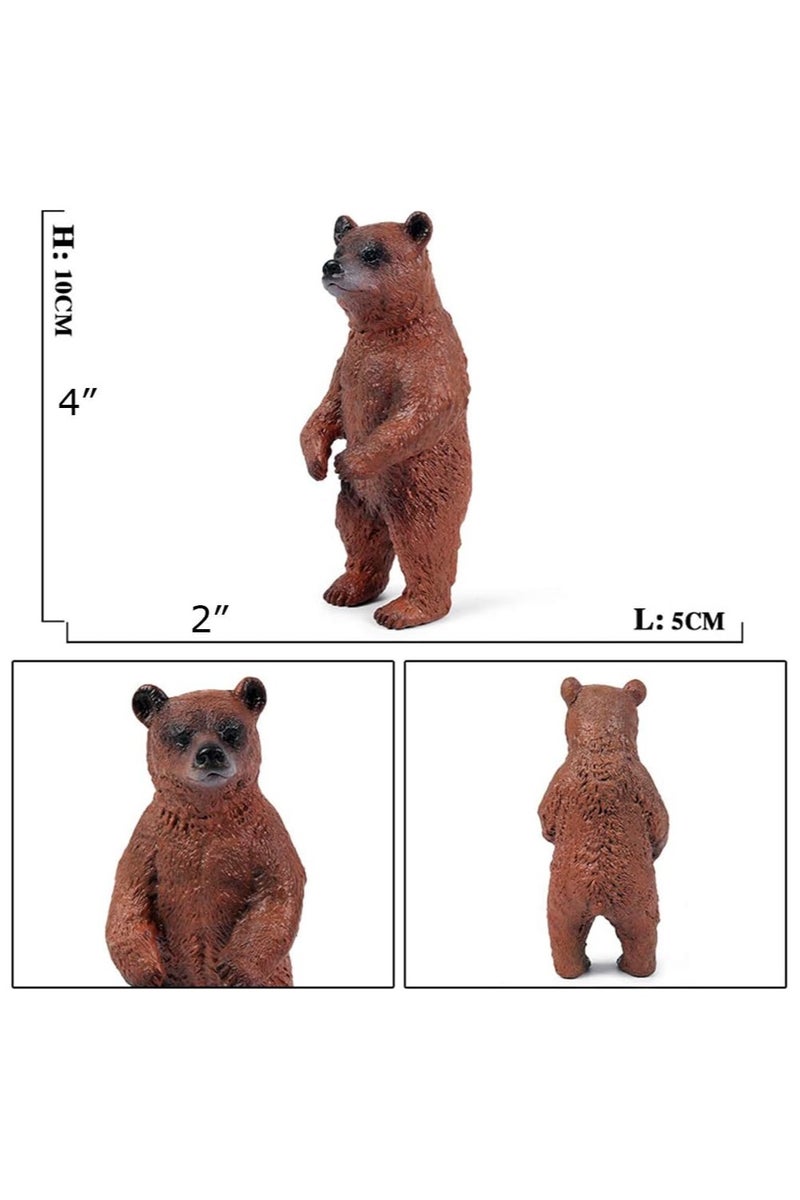 هالامودو 3 قطعة الدب البني عائلة أرقام الحيوانات , واقعية الدب البني لعبة مجموعة, الزينات الحيوانية البرية, غابة حديقة حيوانات ألعاب المعرفية, هدايا عيد ميلاد الأطفال - Image 3