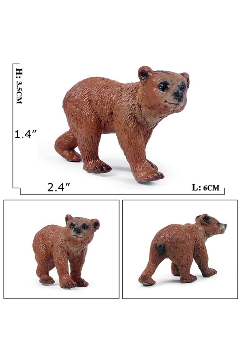 هالامودو 3 قطعة الدب البني عائلة أرقام الحيوانات , واقعية الدب البني لعبة مجموعة, الزينات الحيوانية البرية, غابة حديقة حيوانات ألعاب المعرفية, هدايا عيد ميلاد الأطفال - Image 4