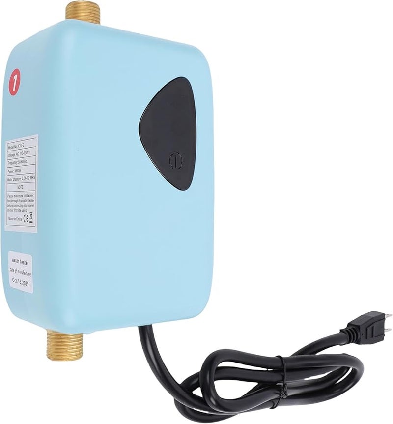 Electric Tankless Water Heater 3000W LCD Touch Screen Blue For Bathroom Kitchen Sink - Image 4