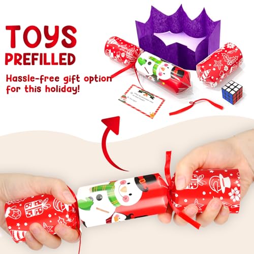 SURCVIO 8 Pack NonSnap Christmas Table Party Favors with Party Hats Joke Little Gifts for Kids Adults Christmas Snowman Design Xmas Seasonal Holiday Dinner Traditions Supplies - Image 5