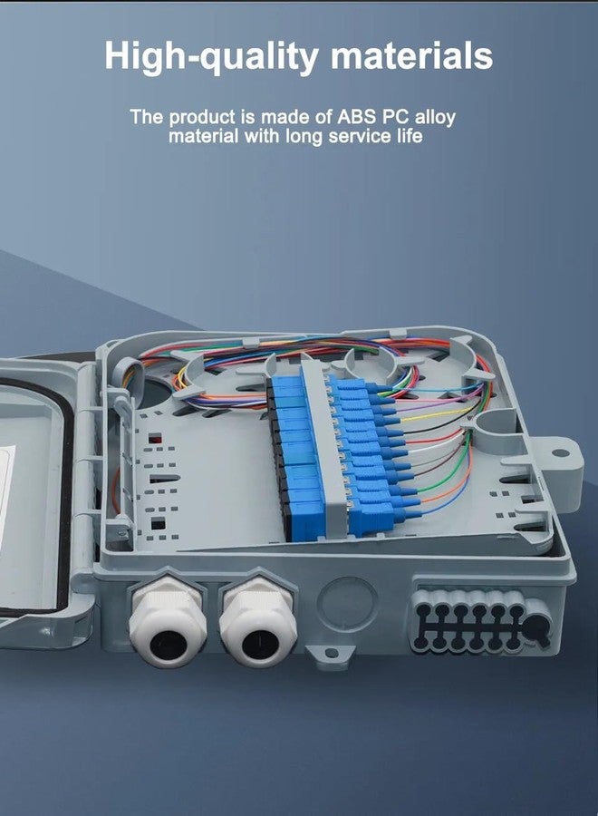 HANUTECH 12 Core FTTH Fiber Distribution Box Loaded with 12 Core SC/PC Connector Pigtails, Fiber Splitter Box, Suitable for Indoor or Outdoor Use - Image 3