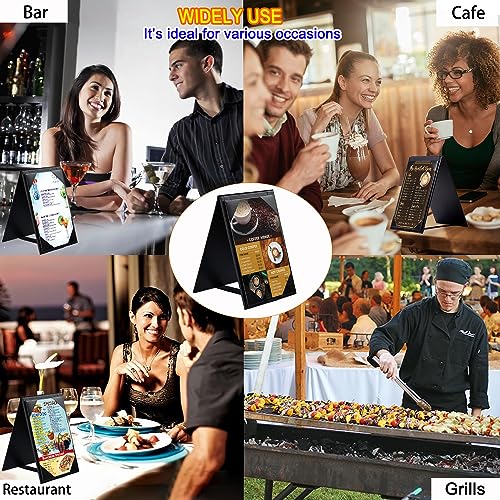 ONLVAN Leather Table Tent Leather Menu Holder Sign Display Black Menu Covers for Cafes Bars or Restaurant for 5×7 inch Menus (1 Pack/5×7 inch) - Image 4