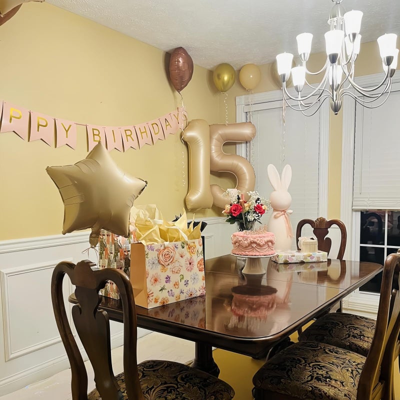 Govpy Cream 26 Balloons Decor, Beige Brown White Sand Foil Star Heart Balloon Decor, Large Helium Nude Tan Boho Neutral Number 26 Balloon for Women 26th Birthday Anniversary Party Decoration Supplies - Image 5
