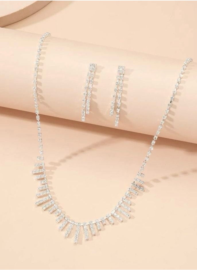 JewelryPalace - Rhinestone Jewelry Set Necklace And Earring - Image 1