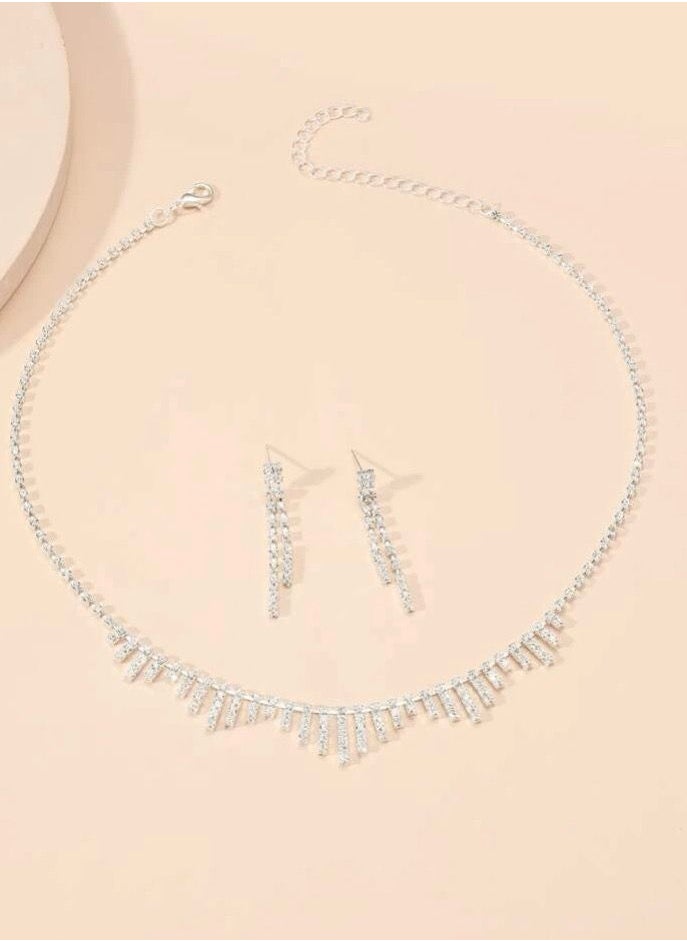 JewelryPalace - Rhinestone Jewelry Set Necklace And Earring - Image 1
