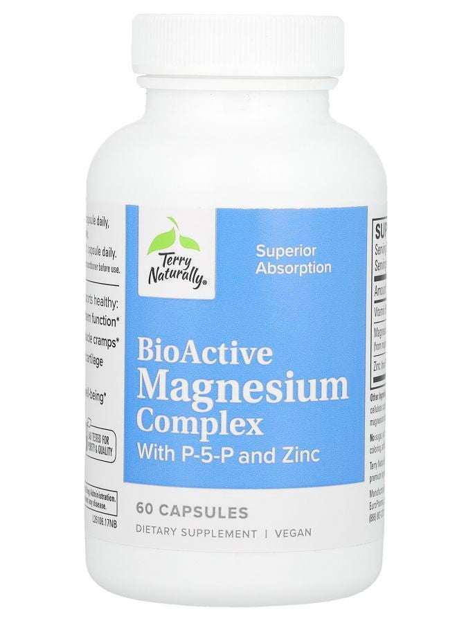 Terry Naturally BioActive Magnesium Complex with P-5-P and Zinc 60 Capsules