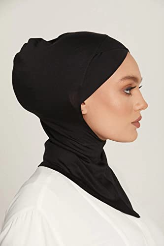 LMVERNA 2 Pieces Modal Hijab Cap Adjustable Muslim Stretchy Turban Full Cover Shawl Undercap Full Neck Coverage for Women - Image 3