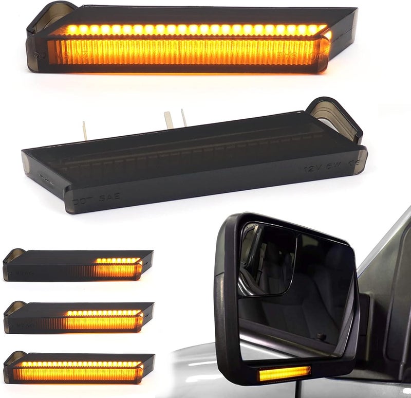 FetonAuto Sequential Amber LED Side Mirror Turn Signal Lights - Image 1