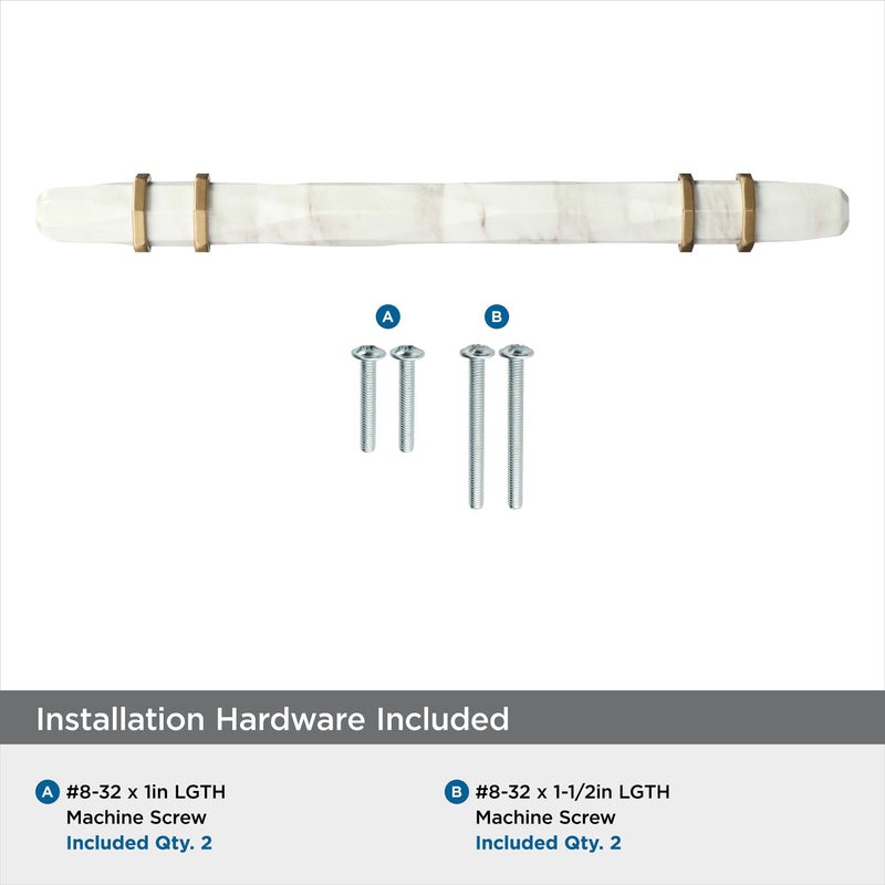 Amerock | Cabinet Pull | Marble White/Golden Champagne | 5-1/16 inch (128 mm) Center to Center | Carrione | 1 Pack | Drawer Pull | Drawer Handle | Cabinet Hardware | Zinc - Image 5