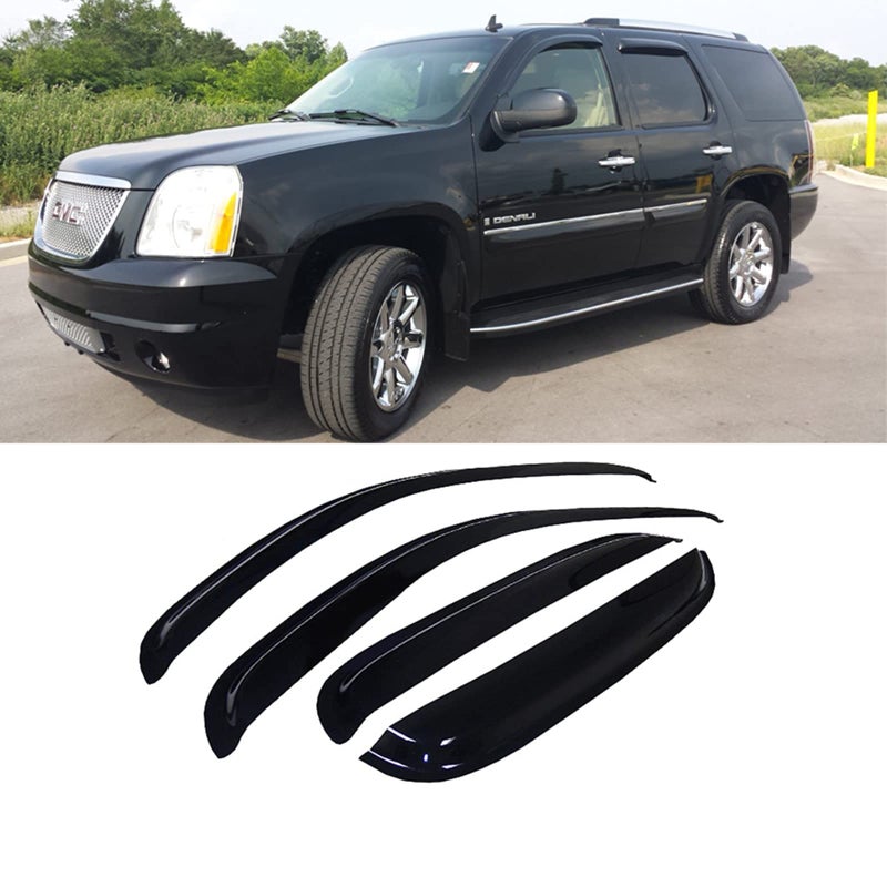 ZZDSNJ TapeOn Window Visors 4Piece for 0714 Chevy TahoeGMC Yukon Sun Rain Guard Shield Shade Smoke 94514