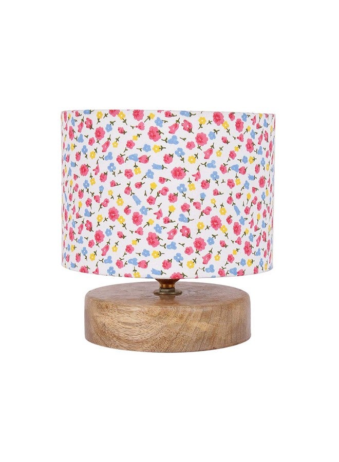Devansh Multicolor Cotton Shade Lamp with Natural Wood Base for Decoration/Office/Home/Gifting/Study for Office/Home/Gifting -(7x7x7) Inches - - Image 5