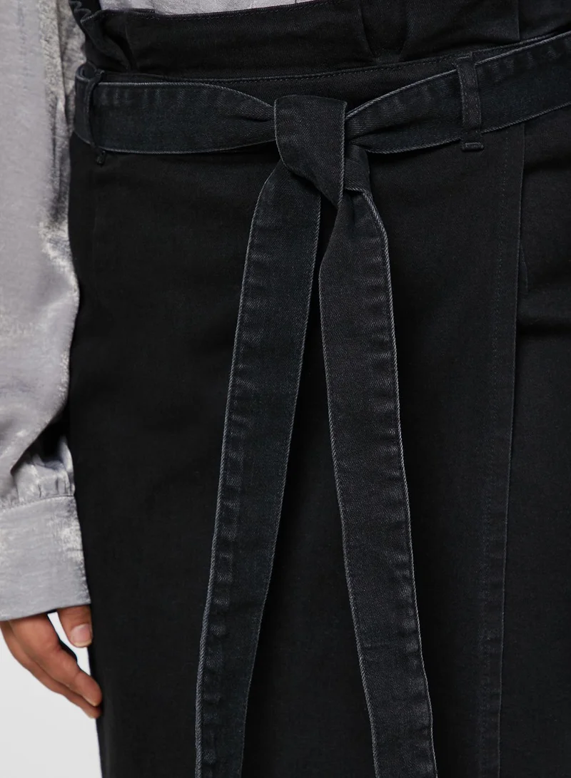 Elvi Belted Midi Skirt