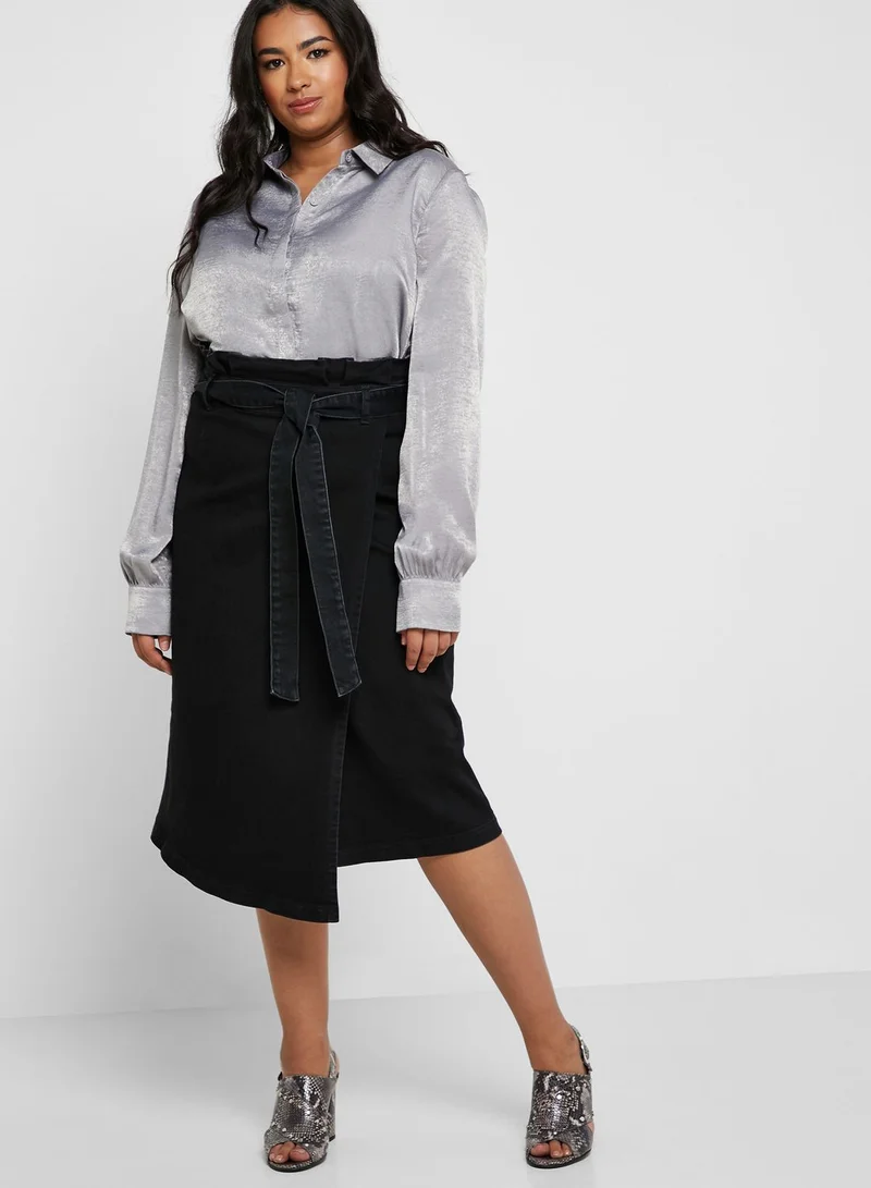 Elvi Belted Midi Skirt