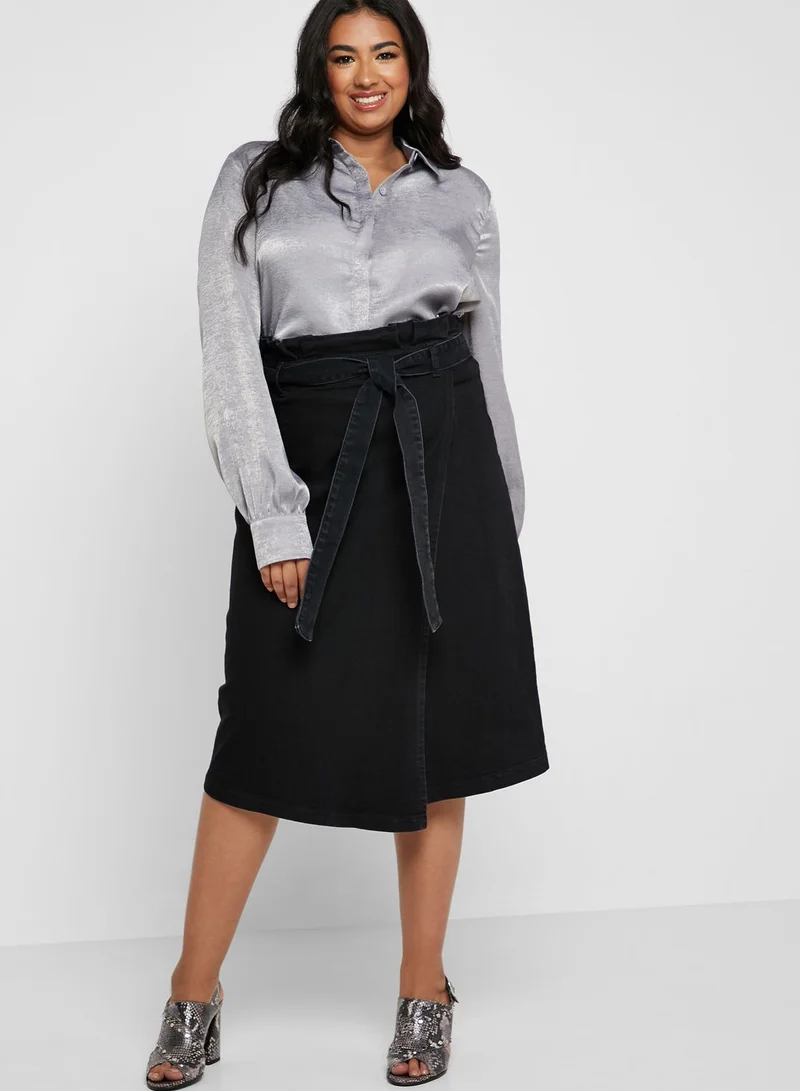 Elvi Belted Midi Skirt