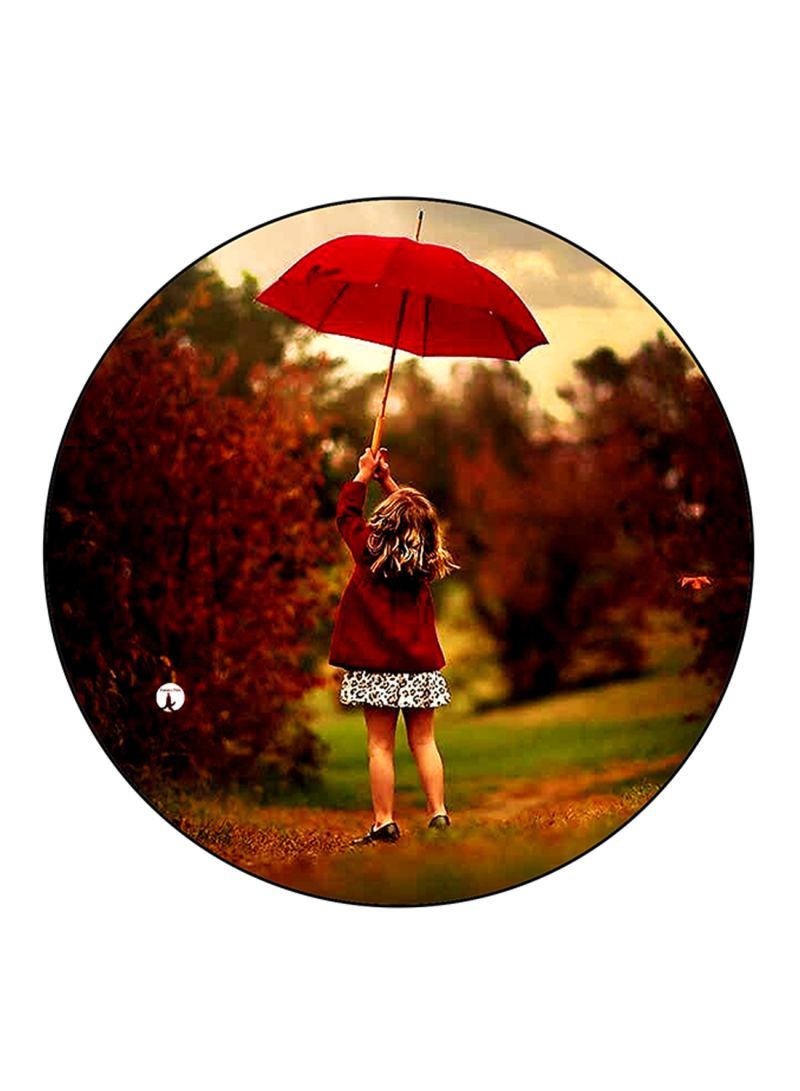 Girl Printed Mouse Pad Round  Multicolour