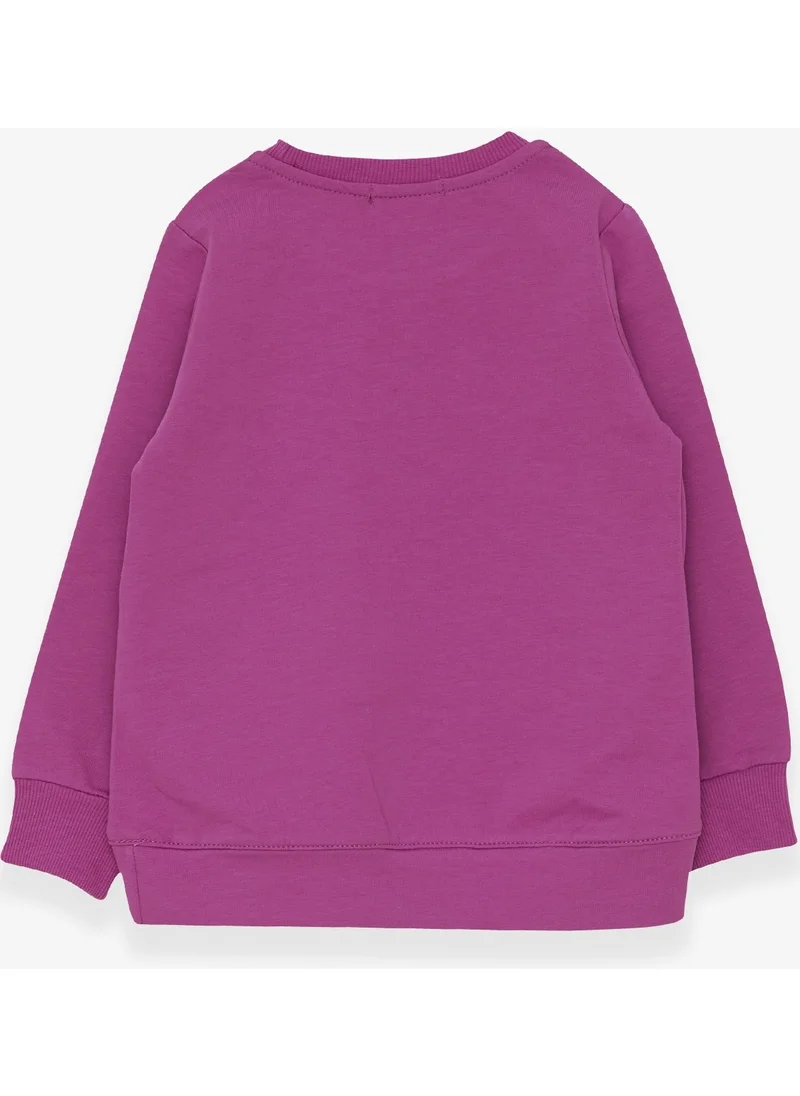 بريز Girl's Sweatshirt Sequin Girl Printed Purple (Age 3-8)