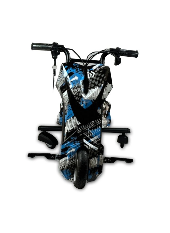 GOLD MANTIS Electric Drift Trike for Kids – 36V Battery Powered Ride-On 3-Wheel Bike with Unique Graffiti Design – Blue  - Image 2