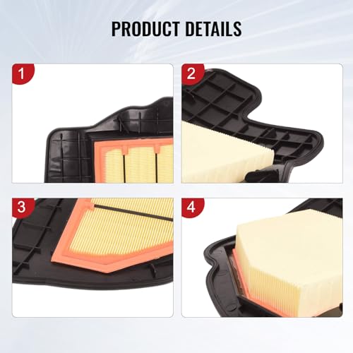 TOPAZ فلتر هواء المحرك الأيسر والأيمن TOPAZ 13717577458 13717577457 متوافق مع BMW E70 E71 X5 X6 F01 F04 750i F10 650i - Image 2