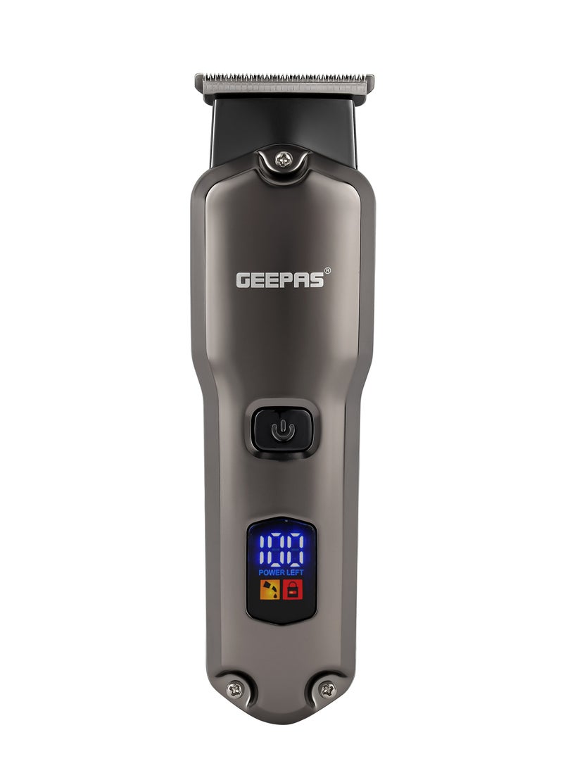 GEEPAS Geepas Rechargeable Hair and Beard Trimmer- GTR57508/ with High-Capacity Li-ion Battery and 180 min Working Time/ Detachable Blades and Waterproof IPX7/ LED Display, Cordless, Perfect for Home and Sal - Image 1