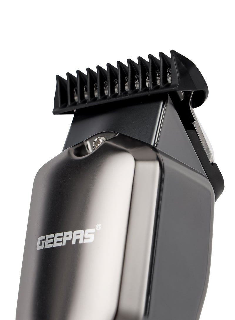 GEEPAS Geepas Rechargeable Hair and Beard Trimmer- GTR57508/ with High-Capacity Li-ion Battery and 180 min Working Time/ Detachable Blades and Waterproof IPX7/ LED Display, Cordless, Perfect for Home and Sal - Image 4