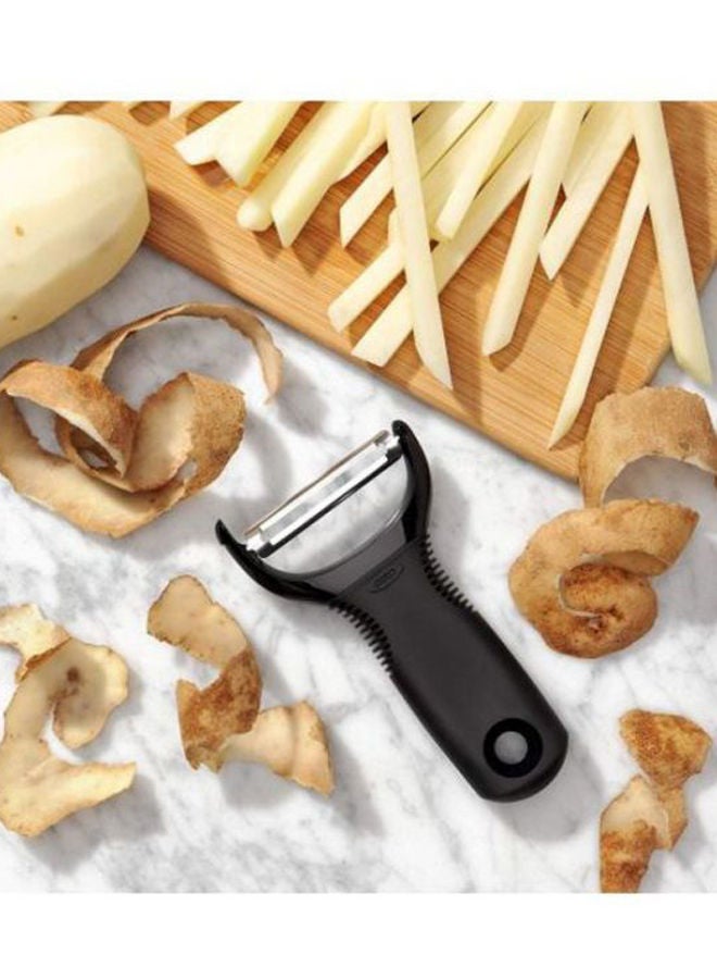 NIBEMINENT Y Shaped Good Grips Peeler Black/Silver  - Image 4