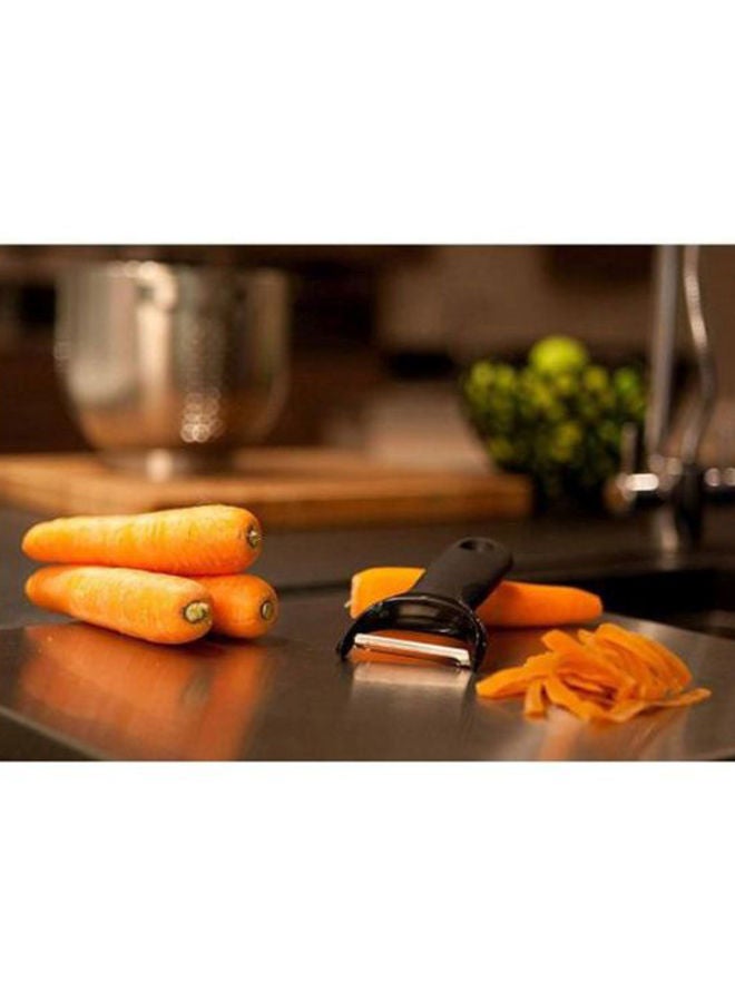 NIBEMINENT Y Shaped Good Grips Peeler Black/Silver  - Image 5