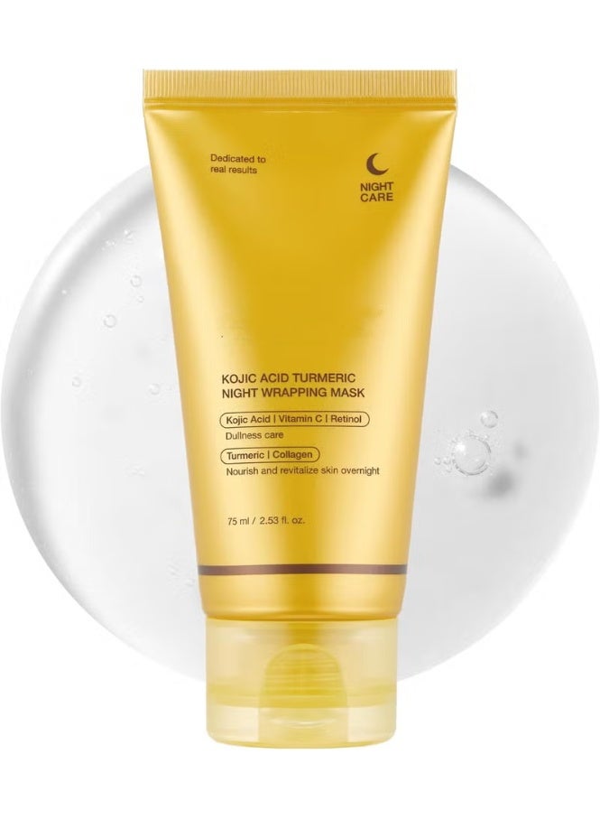 Turmeric Overnight Wrapping Peel Off Mask - Nourishes dull, uneven skin with hydrolyzed collagen for glowing skin and improved elasticity. Korean skincare - Image 1