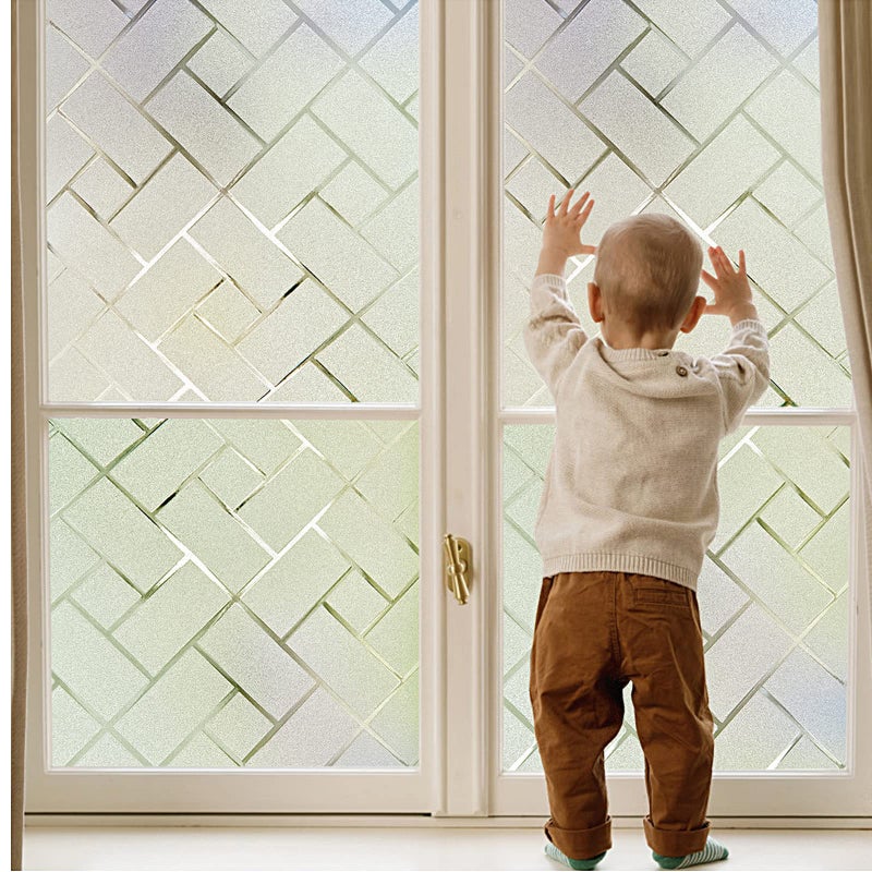 Coavas NonAdhesive Frosted Glass Window Film  Window Privacy Film for Home  Office  Heat Control UV  Sun Blocking Easy DIY Installation 354x118 Frosted Decal BathroomBedroom