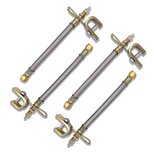 CKAuto 4 pcs 7"/180mm Metal Valve Stem Extenders, Universal Valve Stem Extensions Made of EPDM Rubber, fit for Heavy Vehicles, Silver - Image 1