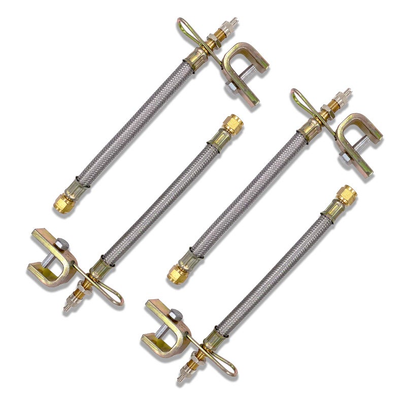 CKAuto 4 pcs 7"/180mm Metal Valve Stem Extenders, Universal Valve Stem Extensions Made of EPDM Rubber, fit for Heavy Vehicles, Silver - Image 2