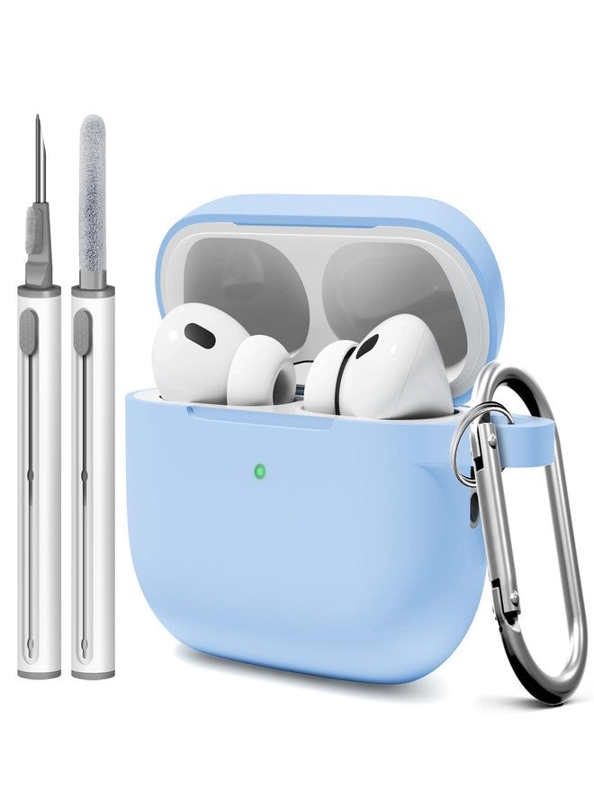 Woyinger WOYINGE for AirPod Pro Case Cover with Cleaner Kit, Soft Silicone Cover for AirPods Pro Case 2nd/1st Comes with Keychain for Women Men,Suitable Cases for Airpods Pro 2nd Generation Case Denim Blue - Image 1