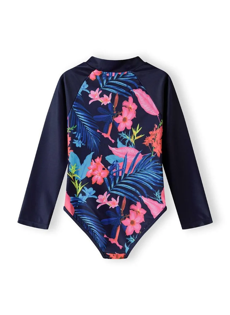 مينوتي Teen Girls All-Over Print Long Sleeve Rash Bodysuit