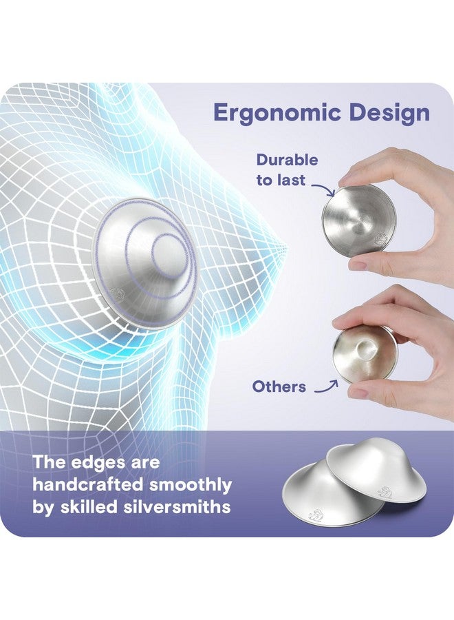 Original Silver Nursing Cups, RUVALINO® Breastfeeding Essentials Nipple Shields for Nursing Newborn, Nipple Cover for Breastfeeding, Healing Cups for Sore Nipple Relief, FSA or HSA Eligible (XL)