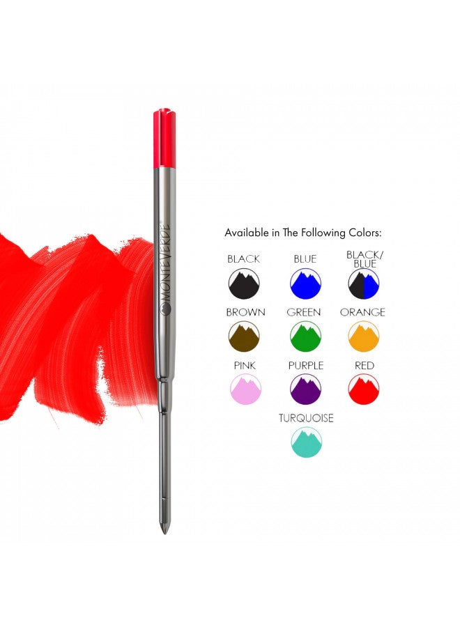 Monteverde إعادة تعبئة قلم الكرة من مونتيفيردي لتناسب أقلام شيفر، نقطة متوسطة، رول ناعم، أحمر، 2 في العبوة (S132RD) - Image 2