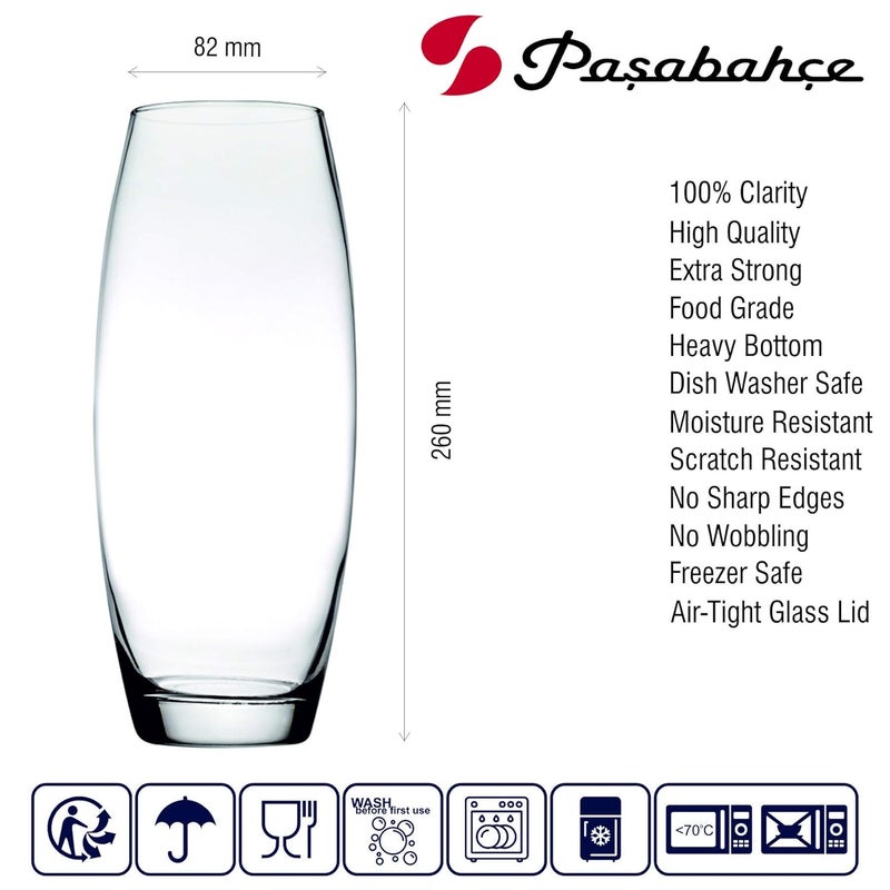 Pasabahce Glass Botanica Oblong Concave Vase 1 Pc Transparent 1715 ml Modern Glass Vase for Floral Arrangements Home Dcor and Table Centerpieces Decorative Piece for Any Room - Image 4