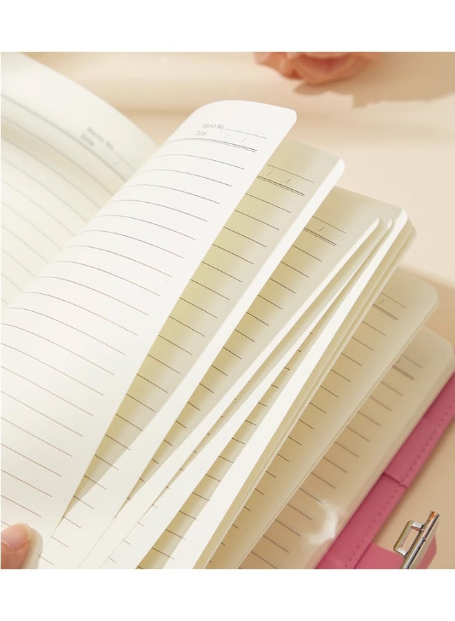 GMORO Lock Notebook Combination Lock Student Diary Notebook A5 Business Diary PU Leather Cover Page 260 - Image 3