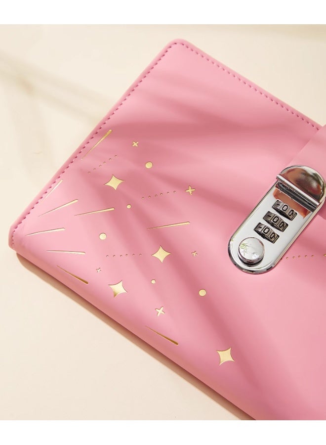 GMORO Lock Notebook Combination Lock Student Diary Notebook A5 Business Diary PU Leather Cover Page 260 - Image 2