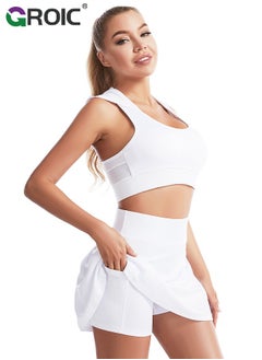 GROIC Pleated Tennis Skirt for Women with Pockets Shorts High Waisted Golf Skirts,Shorts Skirts for Women Layered Skirts,Workout Running Sports Athletic Skort  - Image 5