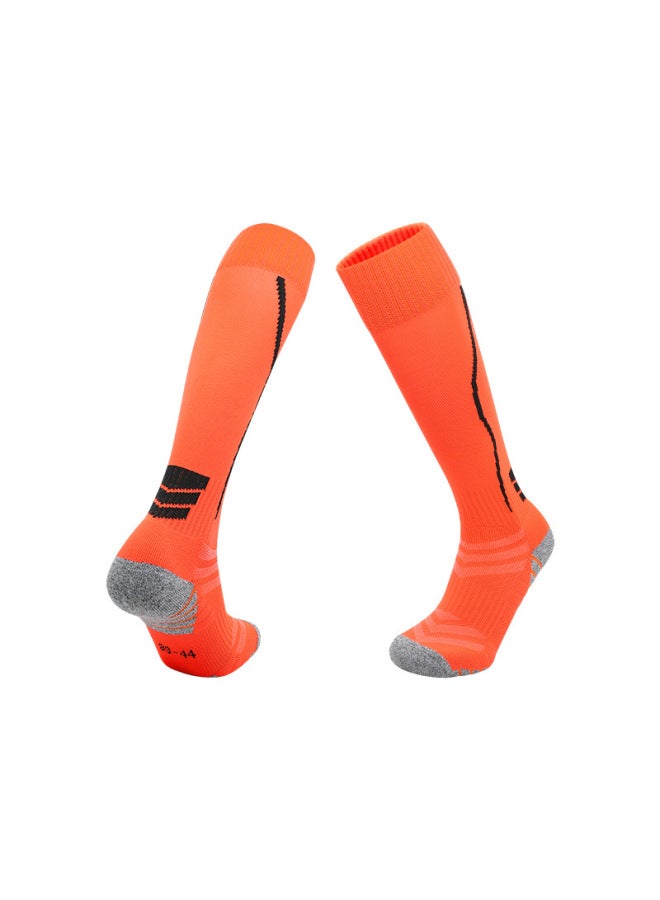 Professional Football Socks, Practical Long Training Socks, Non-slip Breathable Towel Bottom High Tube Solid Color Fencing Socks