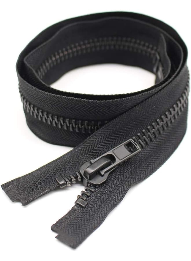 #10 25 Inch Black Nickel Separating Jacket Zipper Large Y-Teeth Metal Zipper Heavy Duty Metal Zippers for Jackets Sewing Coats Crafts (25" Nickel) - Image 3