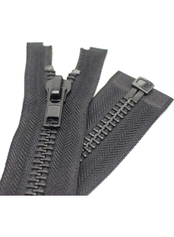 #10 25 Inch Black Nickel Separating Jacket Zipper Large Y-Teeth Metal Zipper Heavy Duty Metal Zippers for Jackets Sewing Coats Crafts (25" Nickel) - Image 2