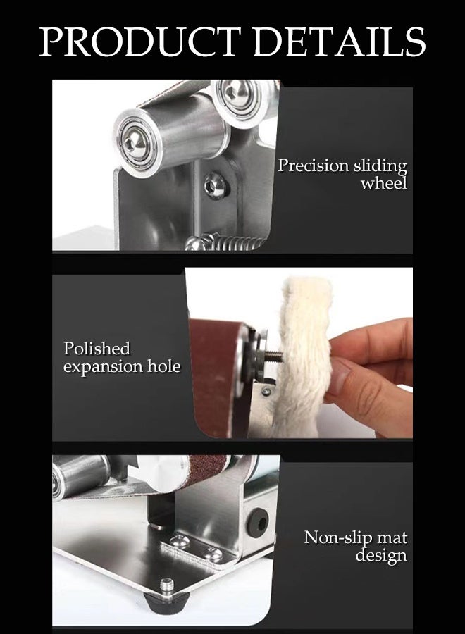 DUNISO Mini Belt Sander,with 10 Pcs 30×330mm Sanding Belts,7 Adjustable Speed,Multifunctional Electric Bench Grinder for Derusting Stripping Paint Polishing - Image 4