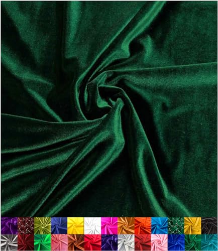 Barcelonetta | Stretch Velvet Fabric | Luxury & Soft | Velvet Fabric | 60" Wide Roll | 10% Spandex | Sewing, Apparel, Upholstery (Hunter Green, 2 Yards) - Image 1