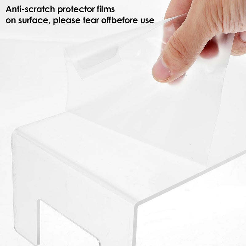 RAPAL RAPAL 4 Pack Clear Acrylic Display Risers 3mm Thick Acrylic Display Stand Showcase Fixtures for Jewelry for Dessert Cupcake Candy Toys Figures Cosmetics 9x4x325  - Image 3