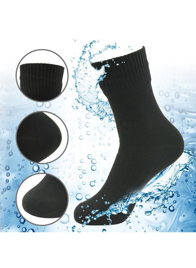 Waterproof Socks For Hiking And Outdoor Adventures. Waterproof And Breathable Ski Socks.(Black)  - Image 3