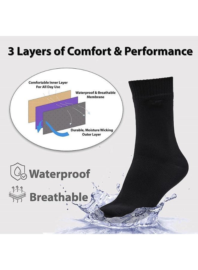 Waterproof Socks For Hiking And Outdoor Adventures. Waterproof And Breathable Ski Socks.(Black)  - Image 5