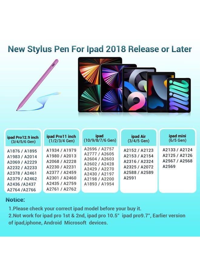 Yottn Stylus Pencil for Apple iPad Pen - Pencil iPad 6th 7th 8th 9th 10th Generation Palm Rejection for Apple Pencil Compatible 2018-2024 iPad Mini 6th 5th Air 5th 4th 3rd Gen iPad Pro 11-12.9 Inch - Image 2