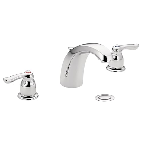 Moen Chateau Chrome Two-Handle Low Arc Centerset Bathroom Faucet, 4945 - Image 2